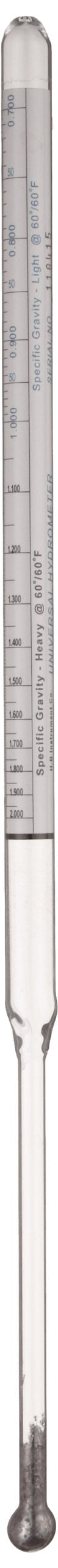 [Australia - AusPower] - SP Bel-Art, H-B DURAC 0.700/2.000 Specific Gravity and 70/10 Degree and 0/70 Degree Baume Dual Scale Hydrometer for Heavy and Light Liquids (B61806-0000) 1 