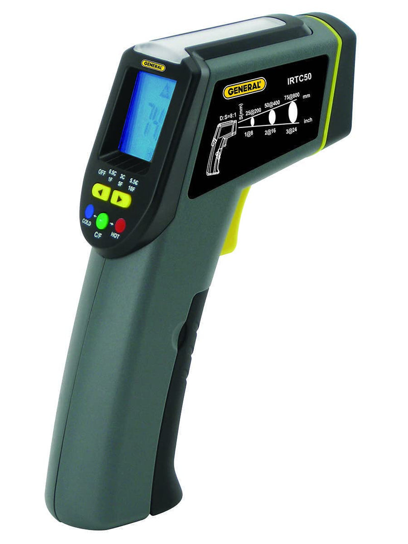 [Australia - AusPower] - General Tools Infrared Thermometer #IRTC50, -40° to 428° F, Tricolor Light Panel, Scanner 