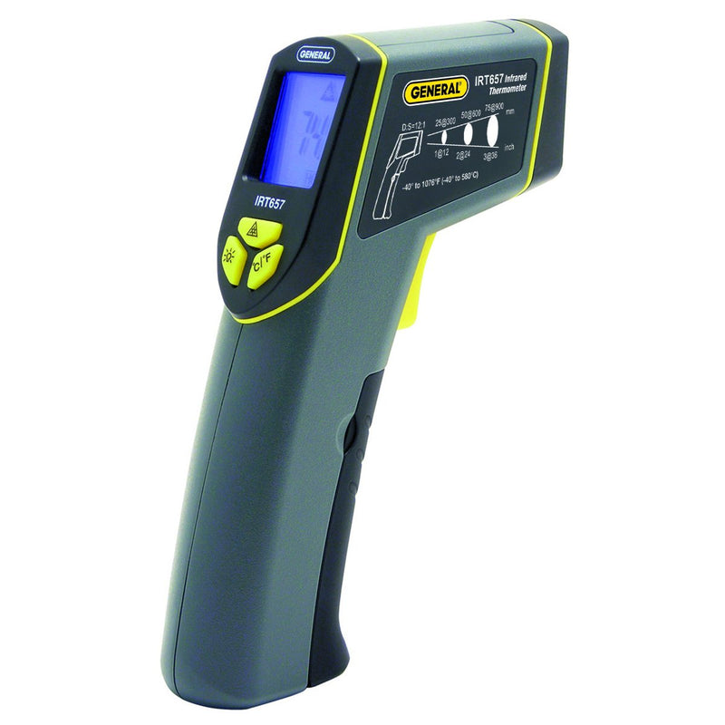 [Australia - AusPower] - General Tools 12:1 Non Contact Infrared Thermometer #IRT657 - Broad measurement range -40 to 1076 degrees F (-40 to 580 degrees C) 