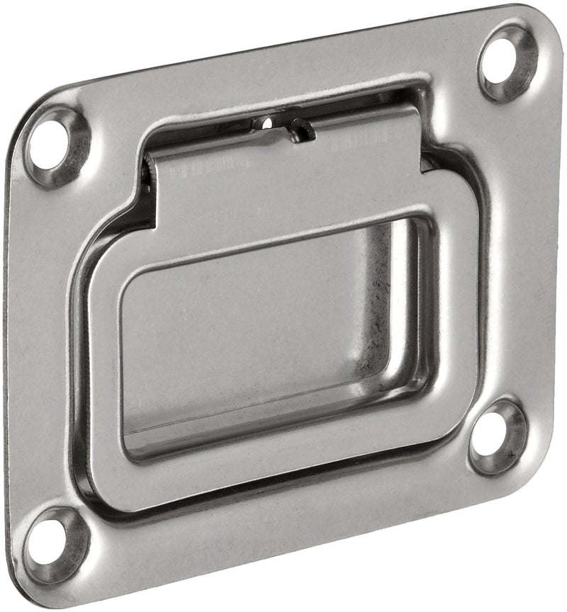 [Australia - AusPower] - Monroe Stainless Steel 304 Recessed Spring Loaded Pull Handle , Rectangular Grip, Polished Finish, 3" Mounting Hole Center to Center, 5/16" Projection, Silver Color (Pack of 1) 