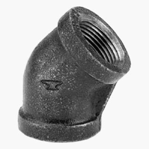 [Australia - AusPower] - Anvil 8700126108, Malleable Iron Pipe Fitting, 45 Degree Elbow, 3/8" NPT Female, Black Finish 3/8 Inch 1 