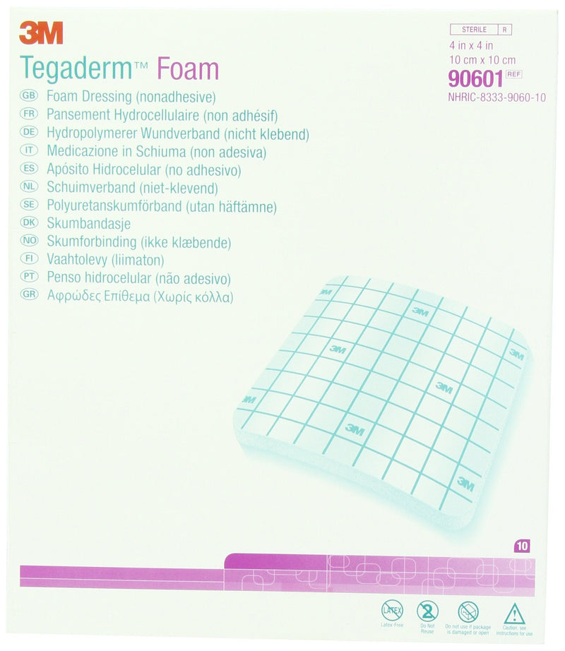 [Australia - AusPower] - 3M™ Tegaderm™ High Performance Foam Non-Adhesive Dressing 90601, Square, 4" x 4" 