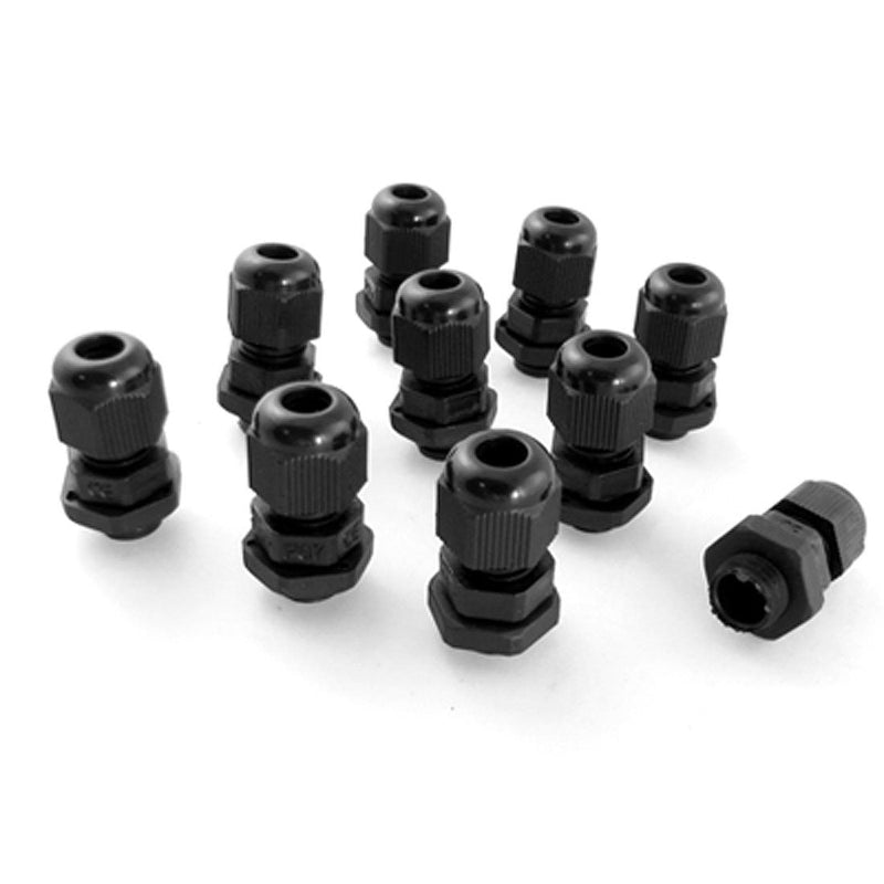[Australia - AusPower] - uxcell PG7 Black Plastic Waterproof Cable Wire Glands Joints (Pack of 10) 