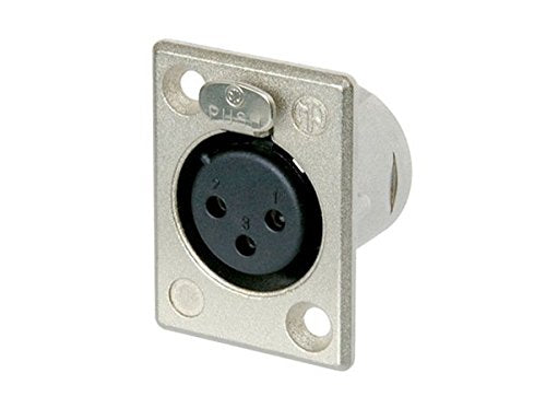 [Australia - AusPower] - Neutrik NC3FP-1 3-Pin XLRF Chassis Connector, Nickel Housing with Silver Contacts 