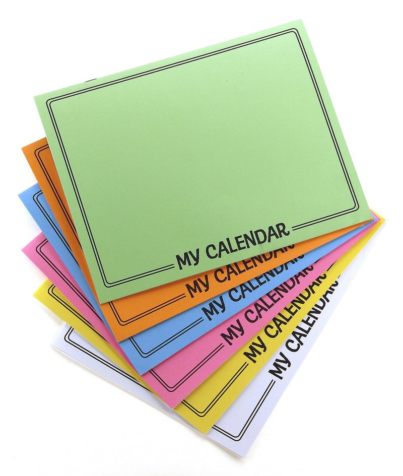 [Australia - AusPower] - Hygloss Products Blank Calendar Books - Make Your Own Scrapbook - Assorted Bright Covers with White Pages - 12 Gridded Months - 8.5 x 11" - 6 Calendars 6 Books 