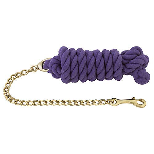 [Australia - AusPower] - Basic Cotton Lead Rope w/Stud Chain Purple 
