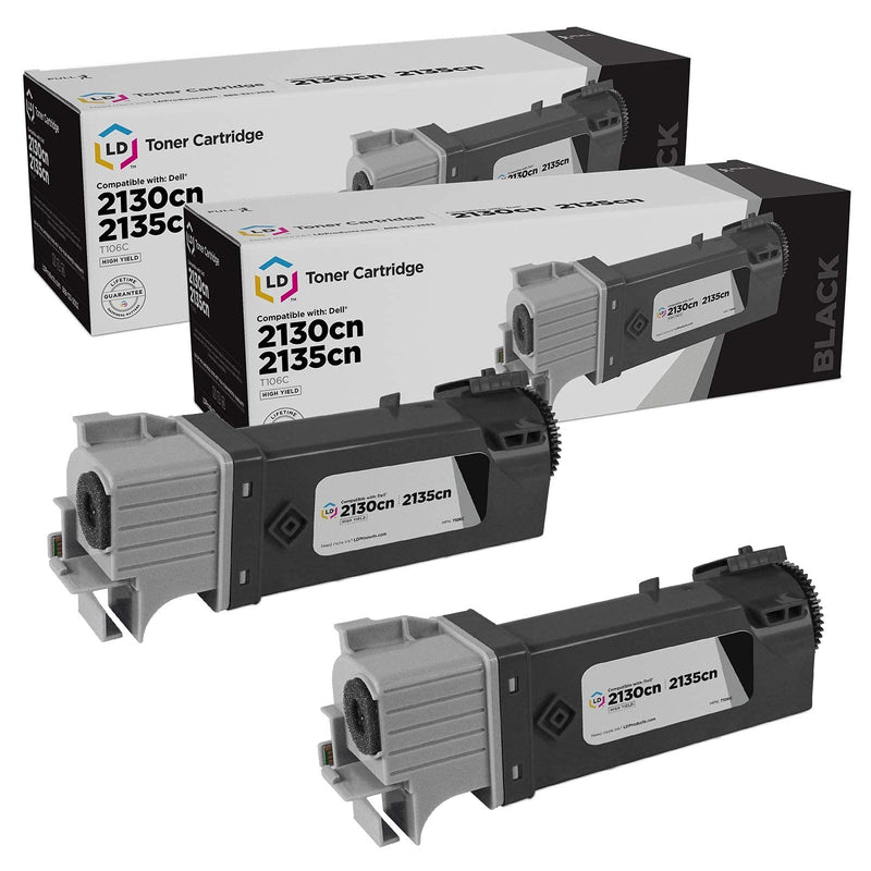 [Australia - AusPower] - LD Compatible Toner Cartridge Replacement for Dell 330-1436 T106C High Yield (Black, 2-Pack) 