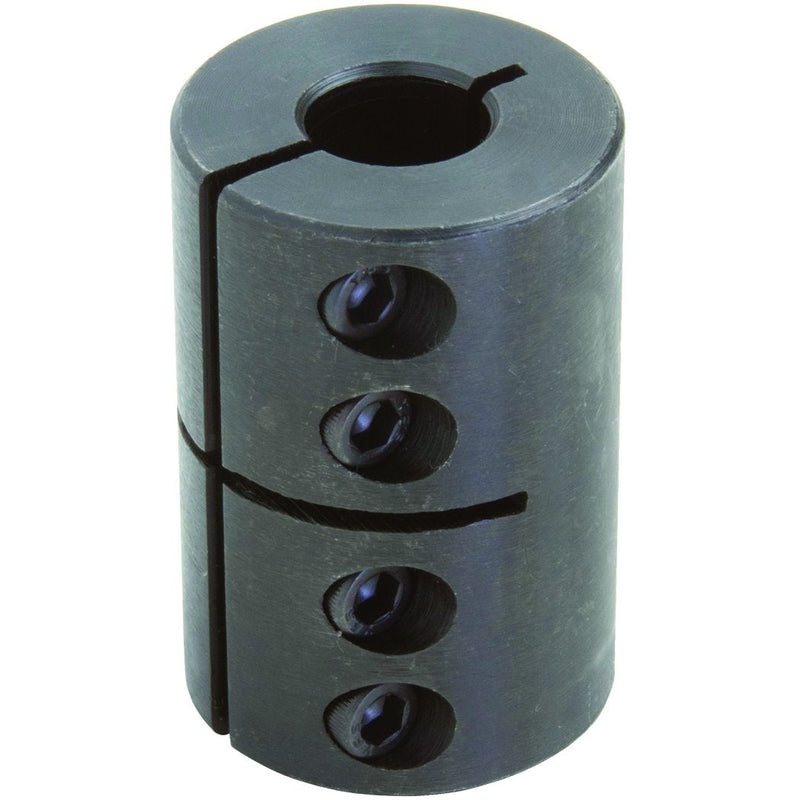 [Australia - AusPower] - Climax Part CC-050-037 Mild Steel, Black Oxide Plating Clamping Coupling, 1/2 inch X 3/8 inch bore, 1 1/4 inch OD, 1 7/8 inch Length, 8-32 x 1/2 Set Screw 