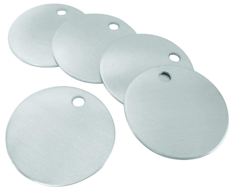 [Australia - AusPower] - CH Hanson Metal Stamping Blanks - 1-1/4" Blank Tags with Holes, Name & Pet Tags, Label Equipment - Model 1090A, Durable 18-Gauge Aluminum (100 Count) 