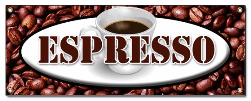 [Australia - AusPower] - 72" Espresso Banner Sign Coffee Shop Cafe Beans Signs Signs 24''x72" 