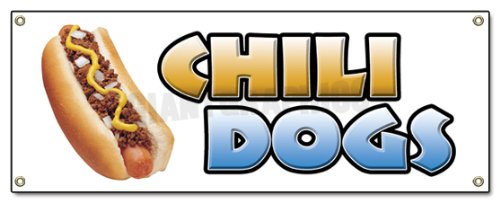 [Australia - AusPower] - Chili Dogs Banner Sign hot Dog cart Stand Signs 
