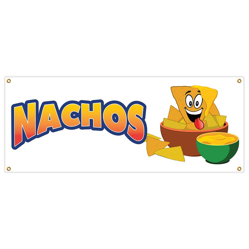 [Australia - AusPower] - Nachos Banner 18" X 48" Heavy Duty 13 Oz Vinyl Banners with Grommets Single Sided 