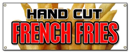 [Australia - AusPower] - Hand Cut French Fries Banner Sign Chips Idaho Crispy Onion Rings frys hot Fresh 