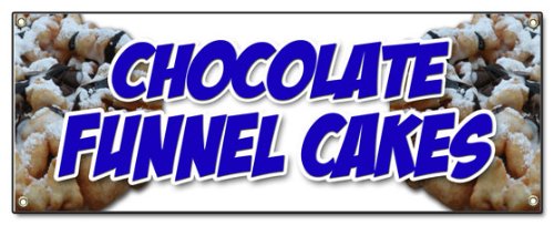 [Australia - AusPower] - Chocolate Funnel Cakes Banner Sign Bakery Cake Cookies Pastry Bread Baker 18''x48" 