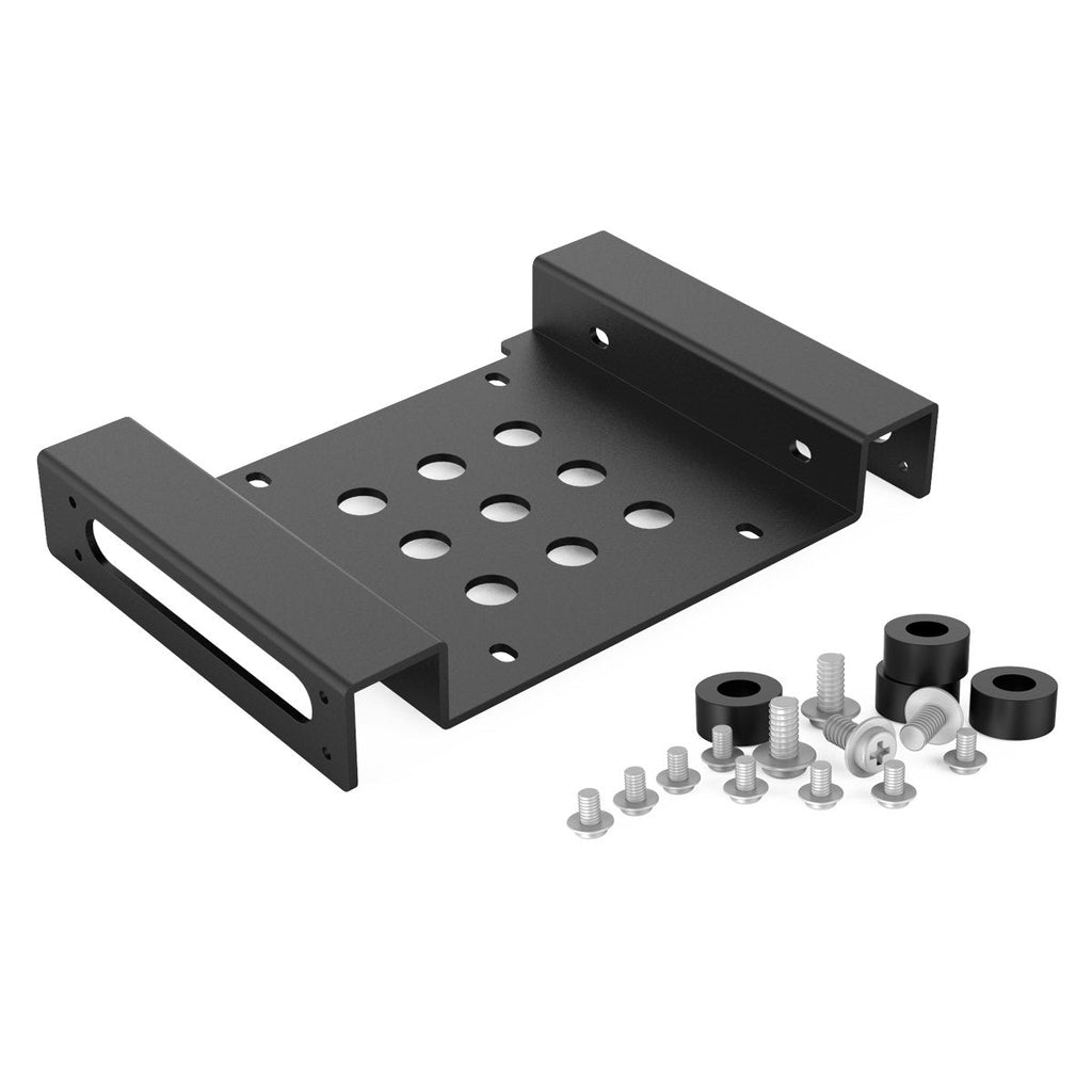 [Australia - AusPower] - ORICO Aluminum 5.25 Inch to 2.5 or 3.5 Inch Internal Hard Disk Drive Mounting Kit with Screws and Shock Absorption Rubber Washer- Black 