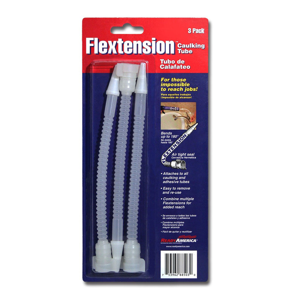 [Australia - AusPower] - Ready America Flextension Caulking Tube Tip, Reusable and Removable Caulk Gun Nozzles for Hard to Reach Areas, Bends up to 180 Degrees, Caulking Tips, 3-Pack 