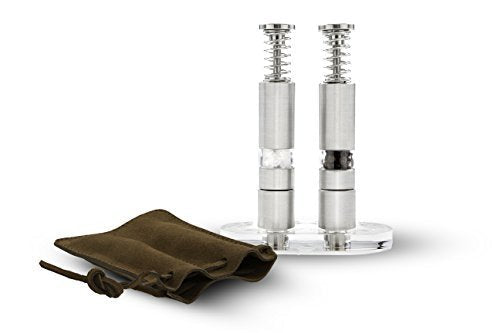 [Australia - AusPower] - Travel Salt And Pepper Grinder Set, Grind Gourmet™ Original Pump & Grind Travel Gadgets, Spice Grinder, Pepper Mill, Small Salt Pepper Grinder, Free Pep Spice and Salt 