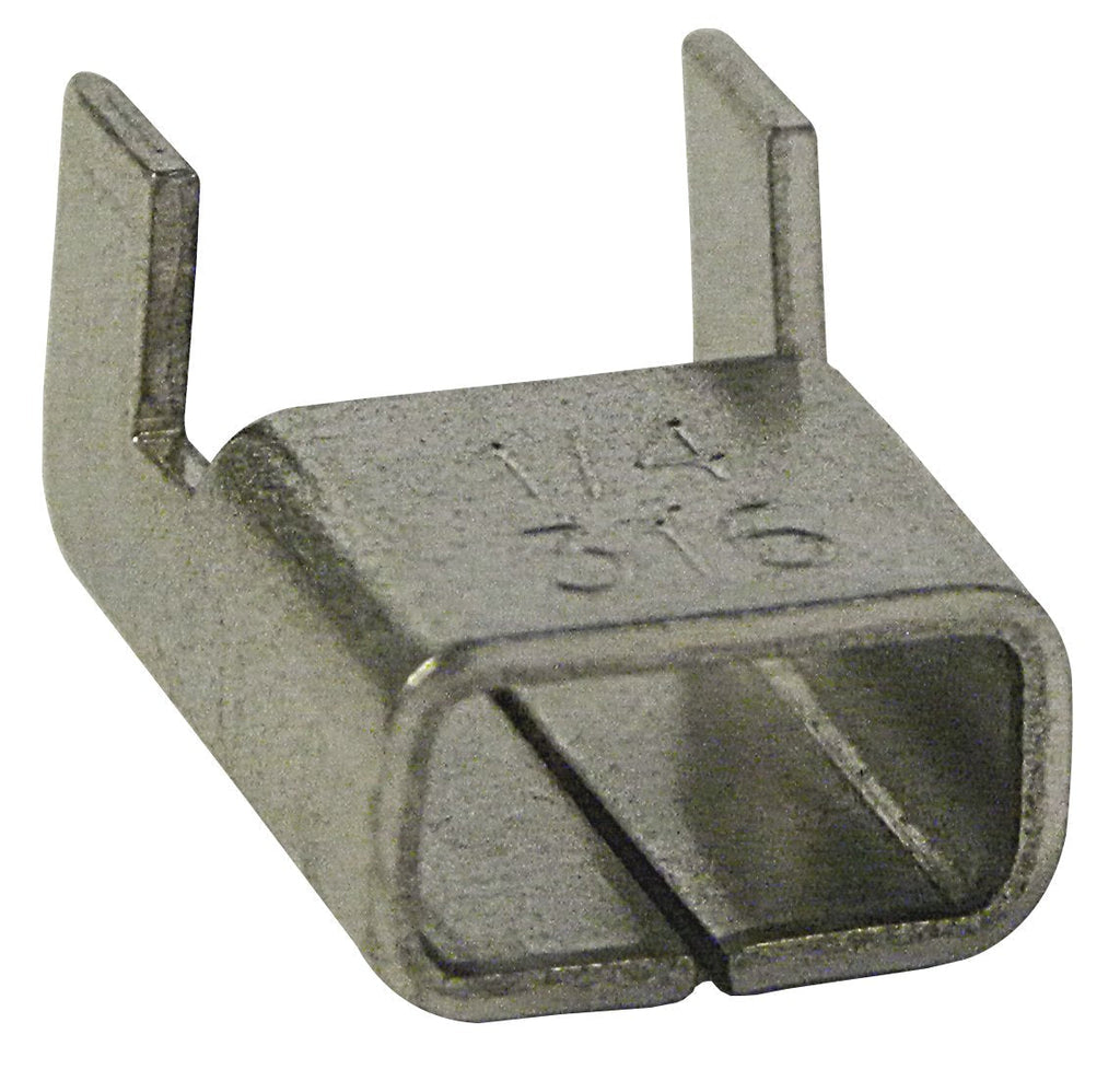 [Australia - AusPower] - BAND-IT Clips AE4529, 316 Stainless Steel, 1/4" Wide (100 per Box) 