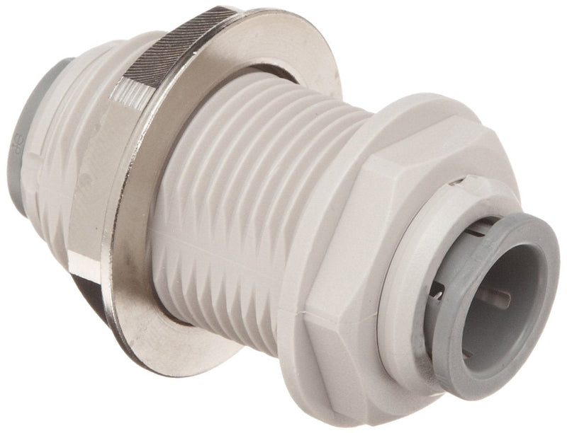 [Australia - AusPower] - John Guest - PI1216S Acetal Copolymer Tube Fitting, Bulkhead Union, 1/2" Tube OD (Pack of 5) 