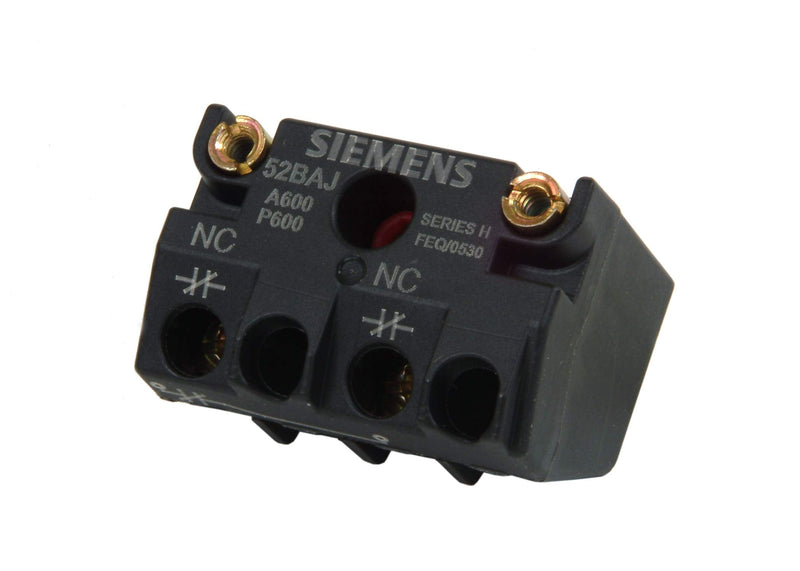 [Australia - AusPower] - Siemens 52BAJ Hazardous Location Touch Safe Contact Block, Gold Flashing, 1 NC 