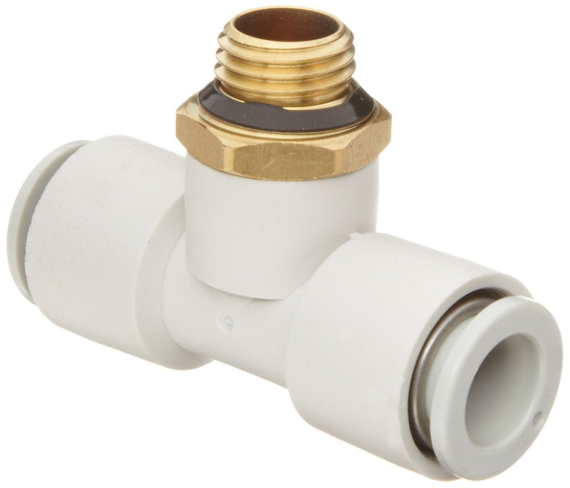 [Australia - AusPower] - SMC KQ2T07-U03A PBT & Brass Push-to-Connect Tube Fitting, Branch Tee, 1/4" Tube OD x 3/8" UNI Thread Male 
