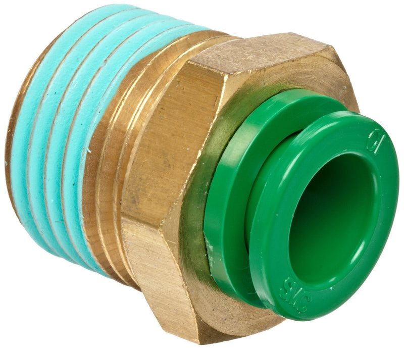 [Australia - AusPower] - SMC KR Series Brass Flame Resistant Push-to-Connect Tube Fitting, Connector with Sealant, 10mm Tube OD x 1/4" BSPT Male 