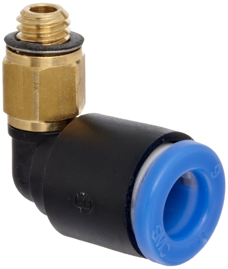 [Australia - AusPower] - SMC KQ Series PBT Push-to-Connect Tube Fitting, 90 Degree Elbow, 12mm Tube OD x 3/8" UNI Thread Male, Black 