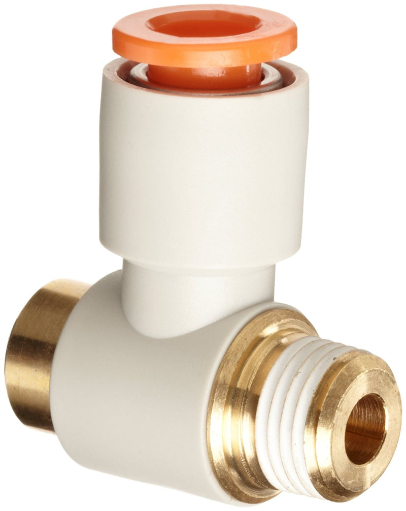 [Australia - AusPower] - SMC KQ2VS03-34AS PBT & Brass Push-to-Connect Tube Fitting with Sealant, Hex Socket Head Universal Elbow, 5/32" Tube OD x 1/8" NPT Male 