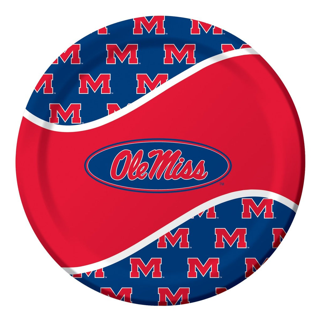 [Australia - AusPower] - 8-Count Paper Dinner Paper Plates, University of Mississippi Rebels Luncheon Plate 