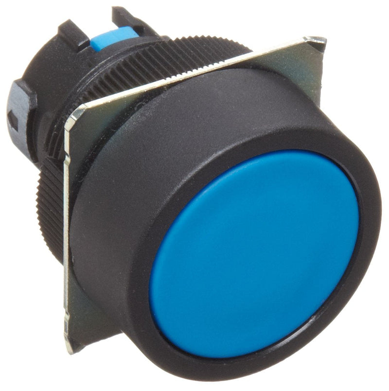 [Australia - AusPower] - Omron A22-FA Flat Type Pushbutton, IP65 Oil-Resistant, Non-Lighted, Round, Blue 