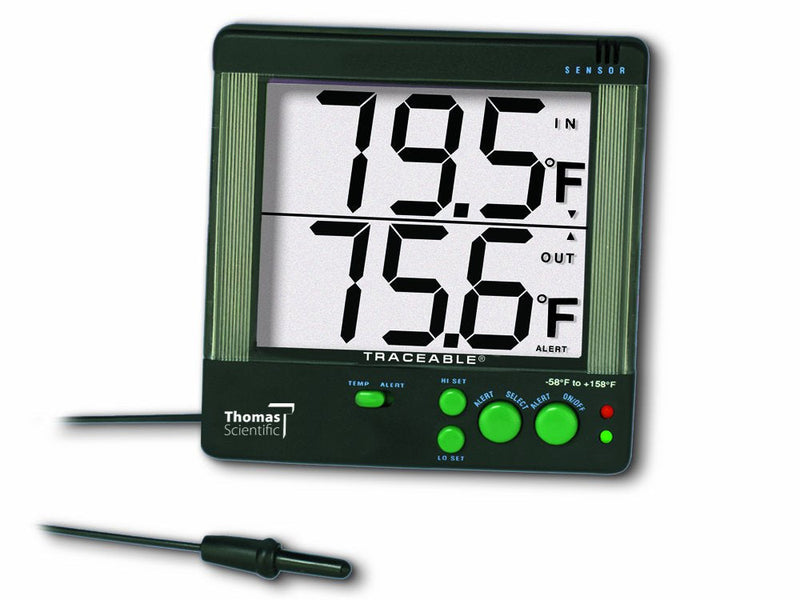[Australia - AusPower] - Thomas Scientific ABS Traceable Big Digit 4 Alarm Thermometer, with 1-1/8" High Jumbo Display, -50 to 70 Degree C 