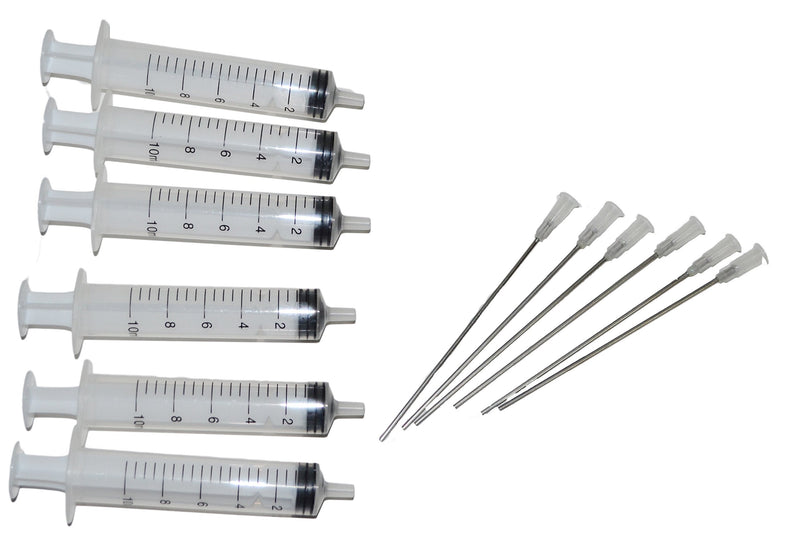 [Australia - AusPower] - 6 Syringes with Long Needles for refilling with Refillable Cartridges and Continuous Ink Supply System CISS 