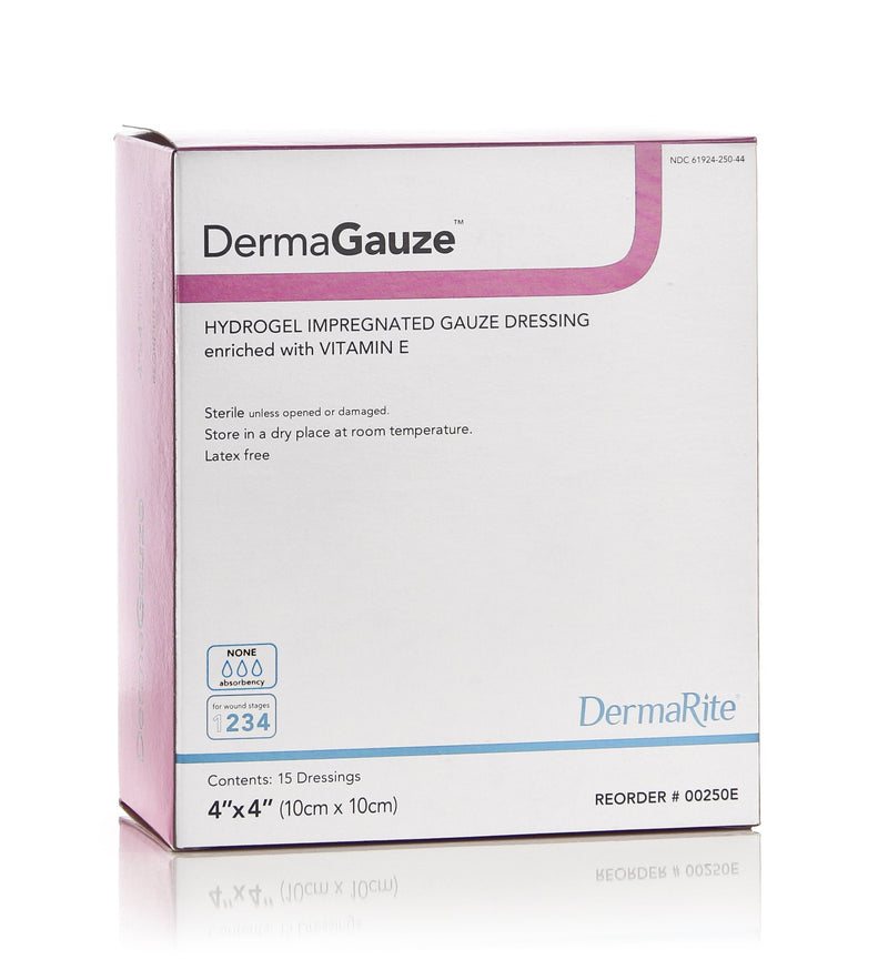 [Australia - AusPower] - DermaGauze Hydrogel Impregnated Gauze Dressing 4x4 Inch (Pack of 15) 