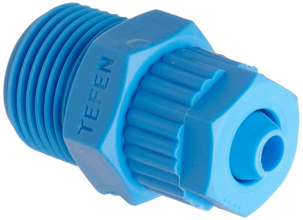 [Australia - AusPower] - Tefen Fiberglass Polypropylene Compression Tube Fitting, Adapter, Blue, 6 mm Tube OD x 1/8" BSPT Male (Pack of 5) 