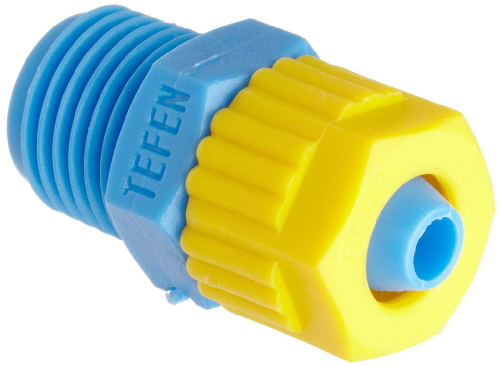 [Australia - AusPower] - Tefen Fiberglass Polypropylene Compression Tube Fitting, Adapter, Yellow/Blue, 5/16" Tube OD x 1/4" BSPT Male (Pack of 5) 
