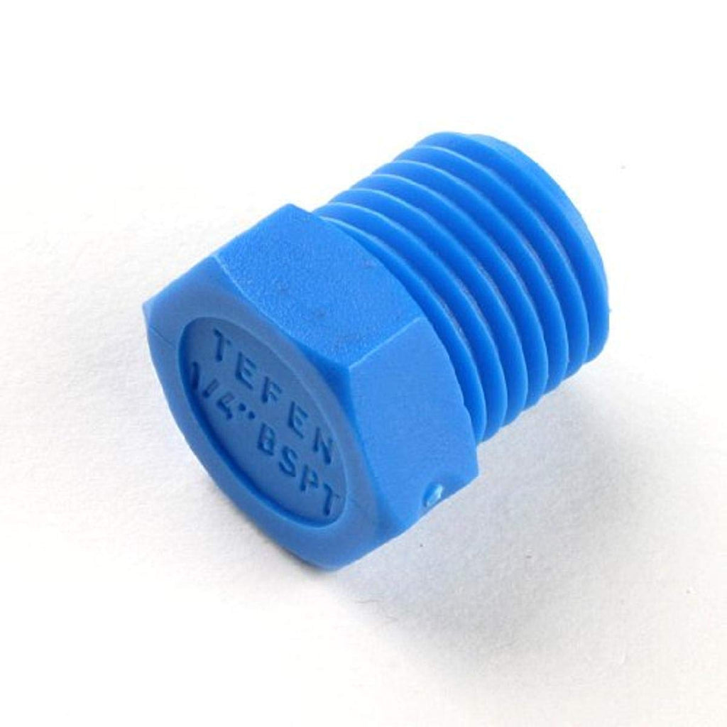 [Australia - AusPower] - Tefen 12012104001 Nylon 6/6 Pipe Fitting, Hex Plug, White, 1/4" BSPT Male (Pack of 10) 0.25 Inch 