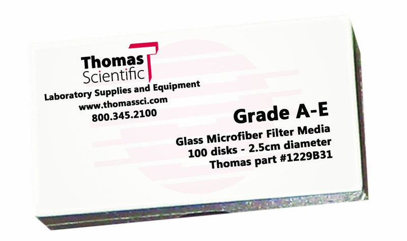 [Australia - AusPower] - Thomas AE4700 Borosilicate Glass Microfiber Filter, 1 Micron, Fast Flow, Grade A-E, 47mm Diameter (Pack of 100) 1 micrometer Retention, Fast Flow, Grade A-E, 0.33 mm Thickness, 47mm Diameter (Pack of 100), 