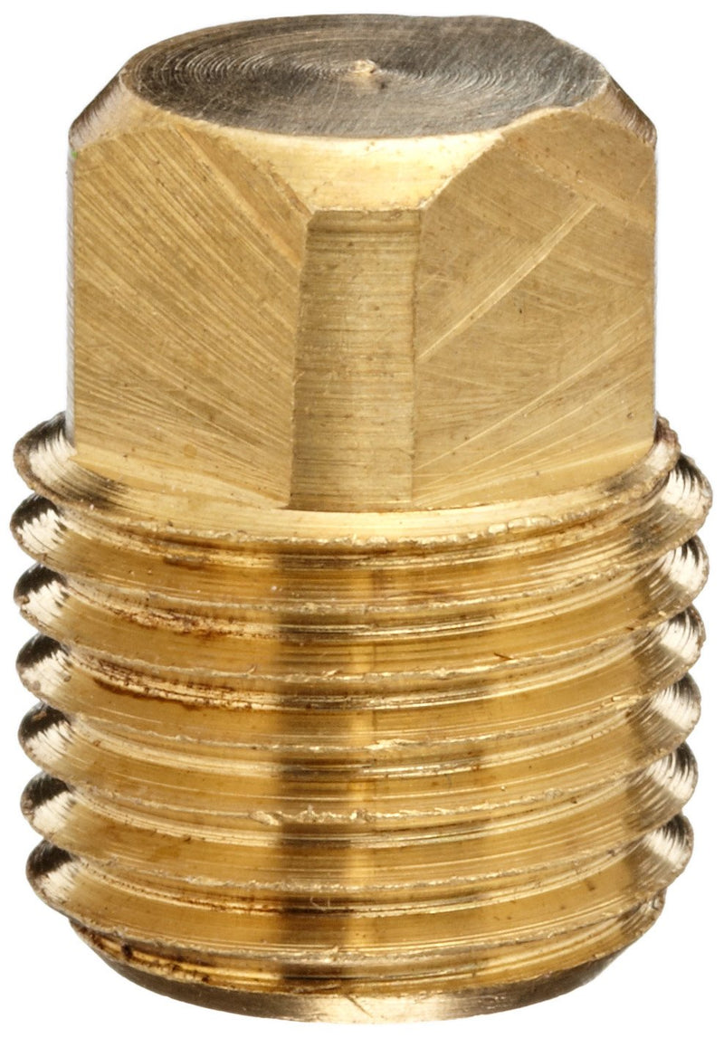 [Australia - AusPower] - Anderson Metals 06114-04 Brass Pipe Fitting, Solid Square Head Plug, 1/4" Male Pipe 0.25 Inch 