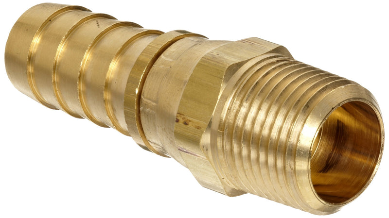 [Australia - AusPower] - Anderson Metals-07003-0808 Brass Hose Fitting, Swivel Connector, 1/2" Barb x 1/2" Male Pipe 1/2" Barb x 1/2" NPT Male 