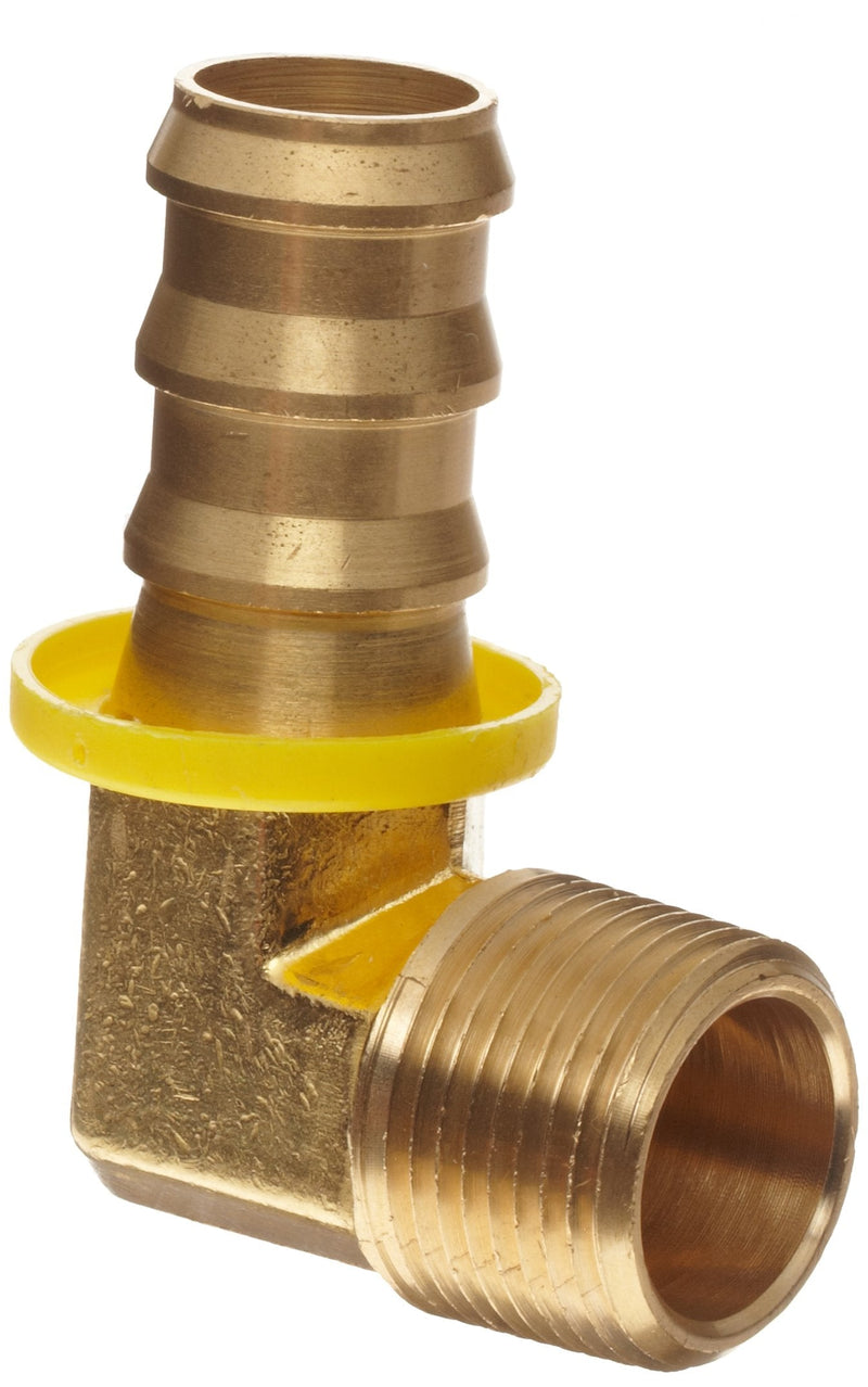 [Australia - AusPower] - Anderson Metals-07220-0808 Brass Push-On Hose Fitting, Elbow, 1/2" Barb x 1/2" NPT Male Pipe 