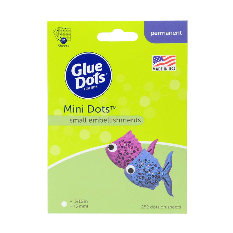 [Australia - AusPower] - Glue Dots Double-Sided Permanent Mini Dots, 3/16'', Clear, Pack of 252 (33709-FC), Multicolor Mini Sheets 