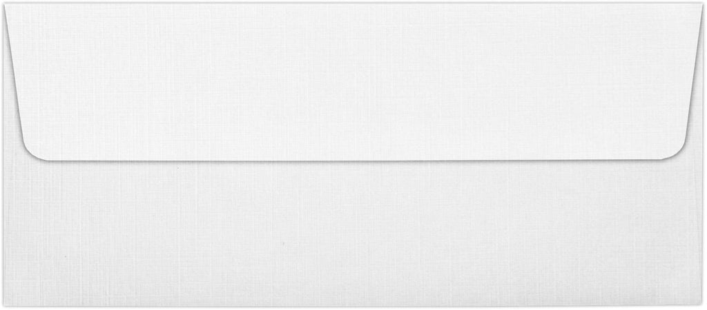 [Australia - AusPower] - LUXPaper #10 Square Flap Envelopes in 80 lb. White Linen, Printable Business Envelopes for Corporate Letters and Legal Documents with Peel and Press, 50 Pack, Envelope Size 4 1/8 x 9 1/2 (White) 
