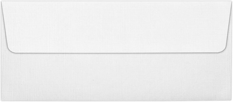 [Australia - AusPower] - LUXPaper #10 Square Flap Envelopes in 80 lb. White Linen, Printable Business Envelopes for Corporate Letters and Legal Documents with Peel and Press, 50 Pack, Envelope Size 4 1/8 x 9 1/2 (White) 