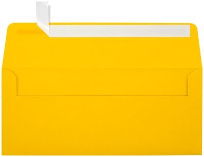 [Australia - AusPower] - LUXPaper #10 Square Flap Envelopes in 80 lb. Sunflower, Printable Business Envelopes for Corporate Letters and Legal Documents with Peel and Press, 50 Pack, Envelope Size 4 1/8 x 9 1/2 (Yellow) 