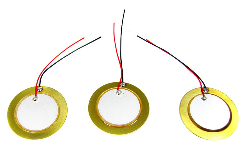 [Australia - AusPower] - 3-pack 27mm Piezoelectric Disk Elements (Contact Pickups) with 2" Leads 