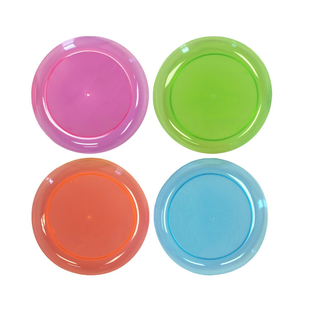 [Australia - AusPower] - Party Essentials Hard Plastic 7.5-Inch Round Party/Salad Plates, Assorted Neon, 40 Count 40-Count 7.5" 