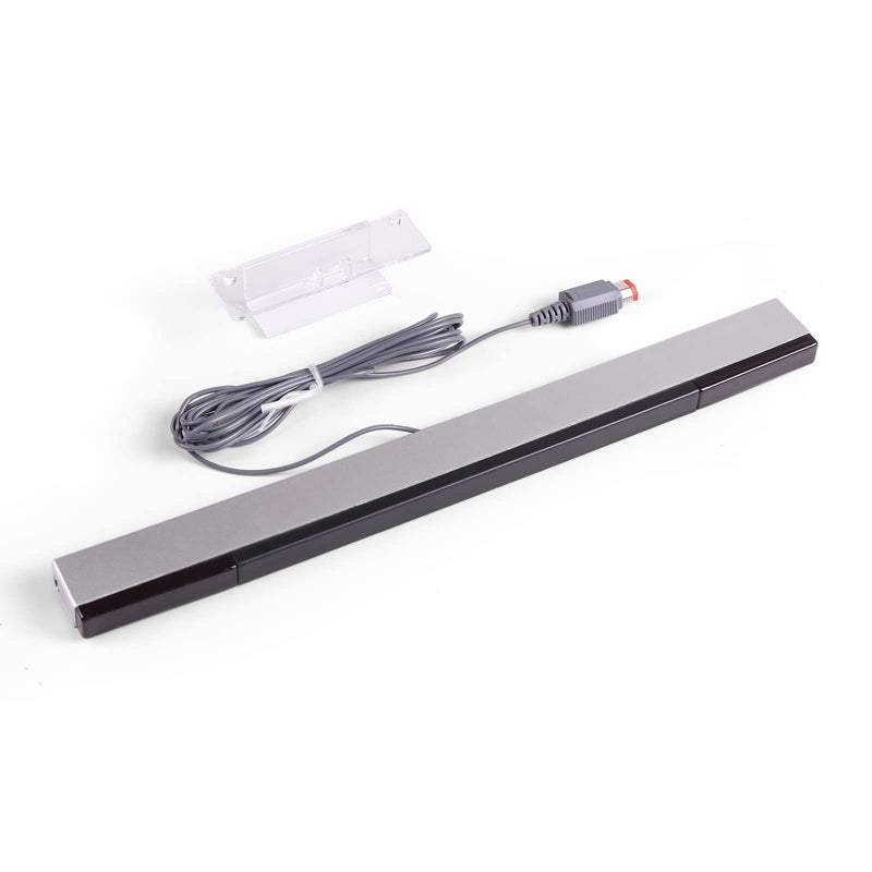 [Australia - AusPower] - JINHEZO Replacement Wired Infrared IR Ray Motion Sensor Bar Compatible Nintendo Wii and Wii U Console (Silver/Black) 