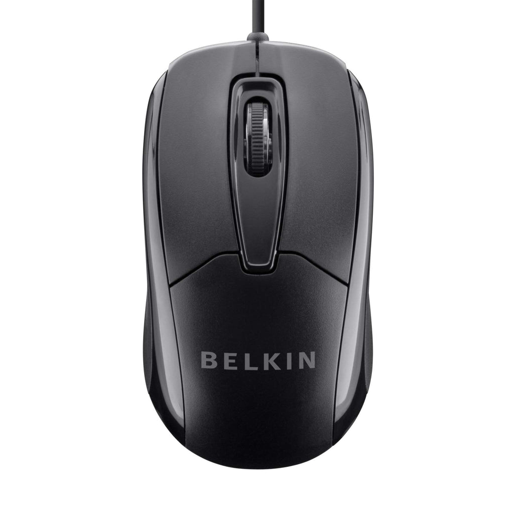 [Australia - AusPower] - Belkin 3-Button Wired USB Optical Mouse with 5-Foot Cord, Compatible with PCs, Macs, Desktops and Laptops, Black - F5M010qBLK 
