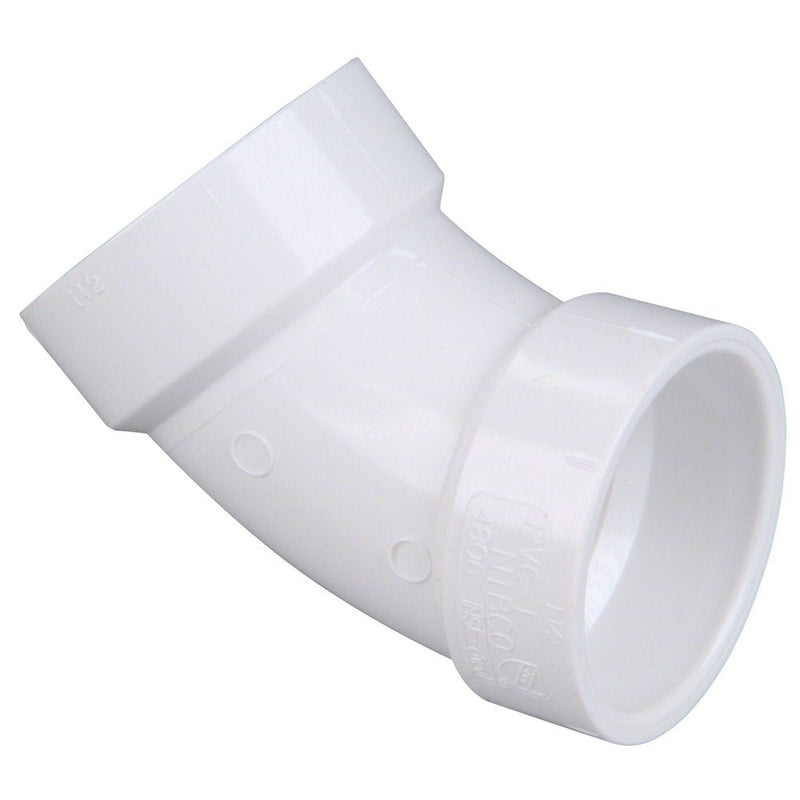 [Australia - AusPower] - NIBCO U4806 11/2 HXH 45 ELBOW PVC White, 1.5 Inch 
