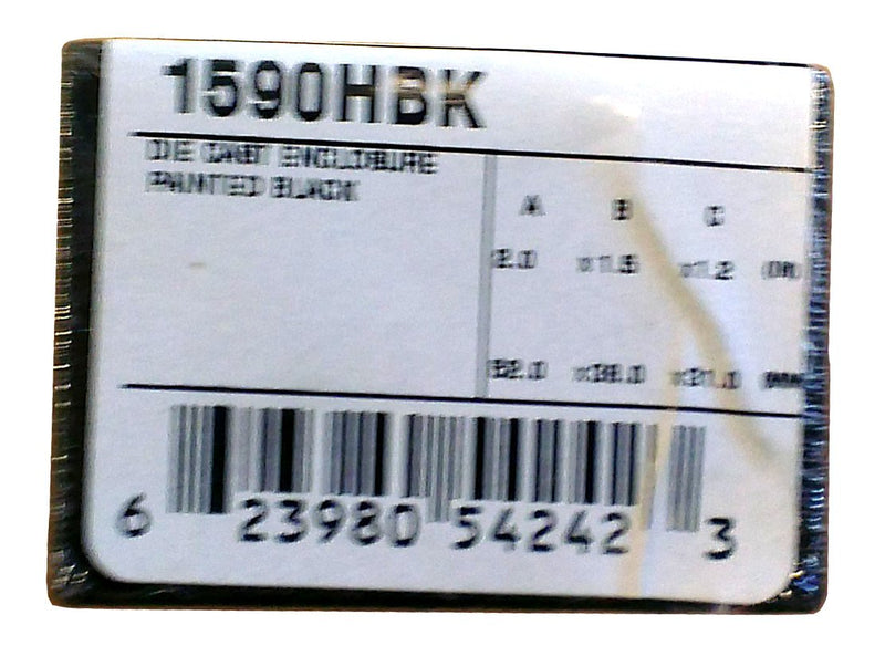 [Australia - AusPower] - Hammond 1590HBK Black Diecast Aluminum Enclosure -- Inches (2.0" x 1.5" x 1.2") mm (52.0mm x 38.0mm x 31.0mm) 